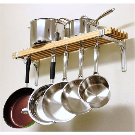 Cooks Standard In Wooden Wall Mounted Pot Rack Nc The Home