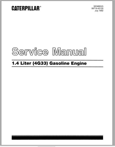 CAT Forklift GC15 GC18 GC20 GC25 GC30 Service Manual EN