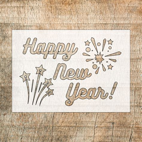 Happy New Year Stencil Reusable Stencil Holiday Stencil Etsy