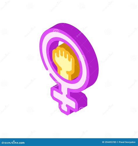 Womens Rights Feminism Woman Isometric Icon Vector Illustration Stock