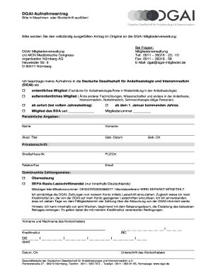 Fillable Online Dgai Title DGAI Mitgliedsantrag NEU Stand 23 Fax Email