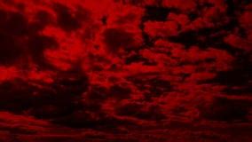 Apocalyptic Red Sky With Sun Behind The Clouds Stock Video - Video of ...