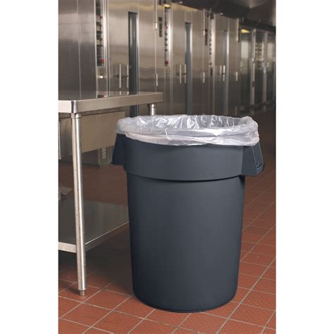 34104423 Bronco™ Round Waste Bin Trash Container 44 Gallon Gray