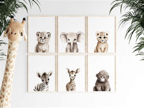 Watercolor Safari Animals Nursery Decor Nursery Art - Etsy