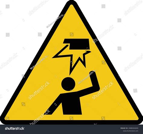 warning sign beware hitting  head stock vector royalty