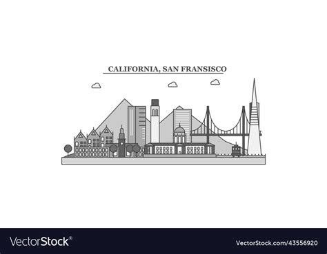 United states san francisco city skyline isolated Vector Image