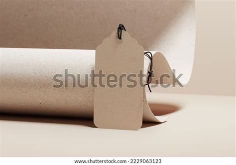 Kraft Paper Card Label Mockup 3d Stock Illustration 2229063123 | Shutterstock