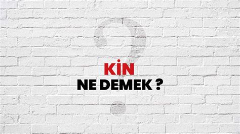 Kin Ne Demek Ne Anlama Gelir Kin Kelimesi TDK Sözlük Anlamı Nedir