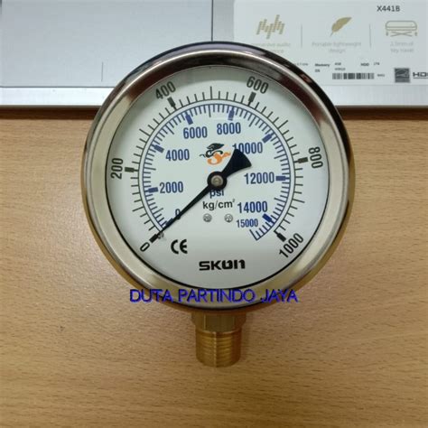 Jual Pressure Gauge Raket 4 Inch 1000 Bar Kg Cm2 Merk SKON 15000 Psi