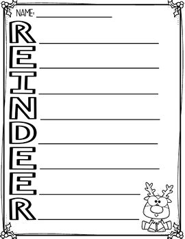 Reindeer Acrostic Poem By Angie S Creative Corner Tpt