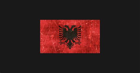 Vintage Aged and Scratched Albanian Flag - Albanian Flag - T-Shirt | TeePublic