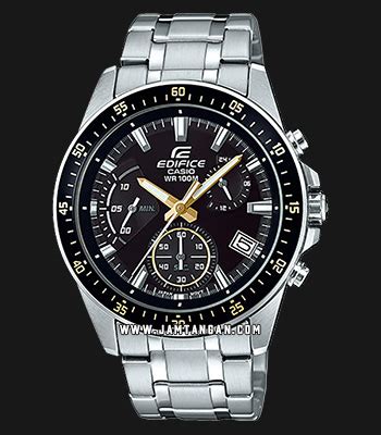 Casio Edifice Efv D A Vudf Chronograph Men Black Dial Stainless