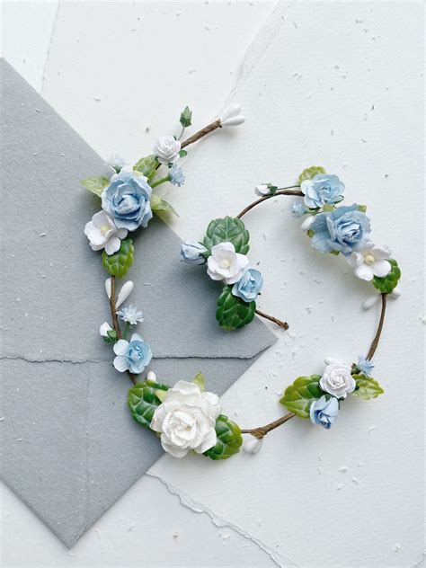 Веточка для прически с голубыми цветами | Bridal flower hair pins ...