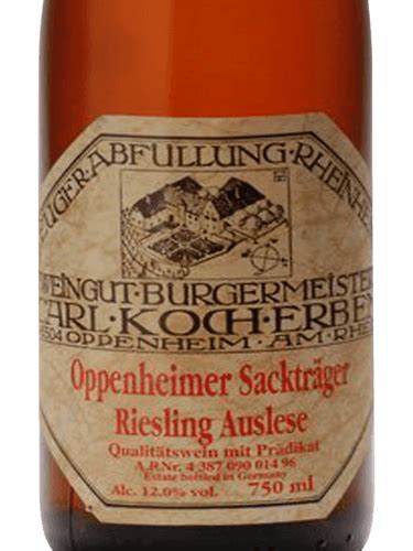 Weingut Bürgermeister Carl Koch Oppenheimer Sackträger Riesling Auslese