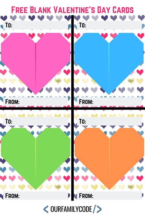 Free Printable Blank Valentine's Day Cards | Our Family Code