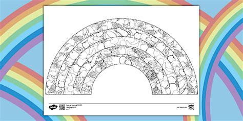 Fruit And Veg Rainbow Colouring Sheet Twinkl Healthy Eating