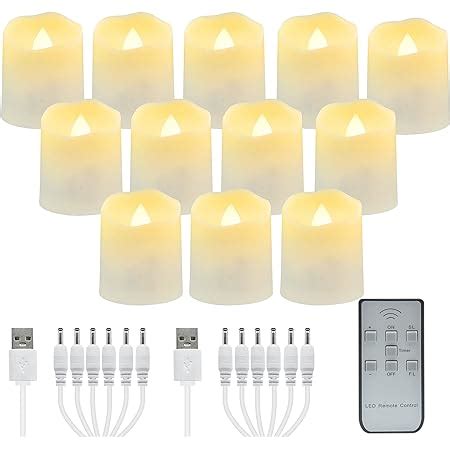 Amazon Flameless Remote Tea Lights Rechargeable Candles 12 PCS