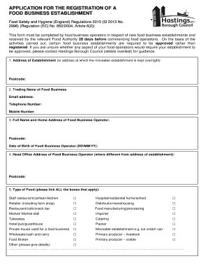 Fillable Online Food Safety And Hygiene England Regulations Si