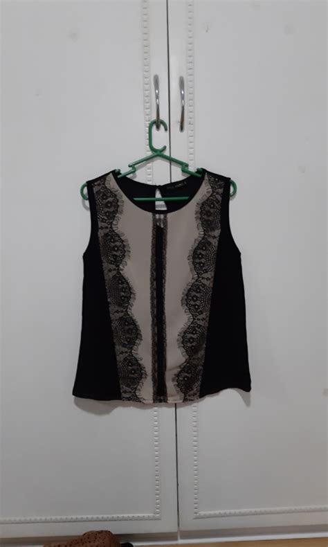 Pink Manila Nude Black Lace Top On Carousell