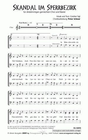 Skandal Im Sperrbezirk By Spider Murphy Gang Mixed Choir Sheet Music