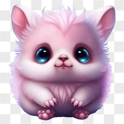 Baixe Adorável Hamster Rosa Grandes Olhos Azuis PNG Creative Fabrica