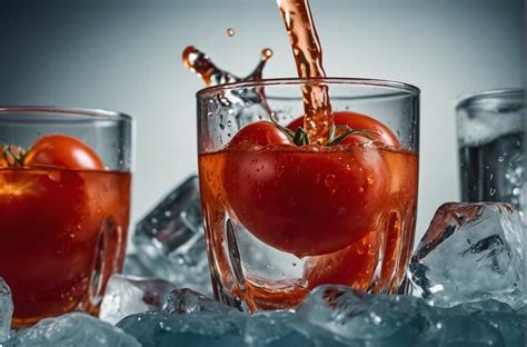 Premium Photo Vibrant Photo Of Pouring Tomato Juice Ov