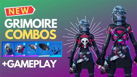 Grimoire Skin Best Combos Grimoire Showcase Gameplay Fortnite Youtube