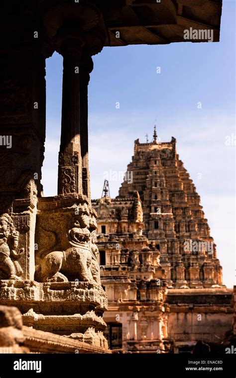 Architectural Detail At Virupaksha Temple Hampi Stock Photo Alamy