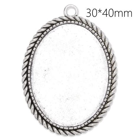 Lot 20pcs 30x40 Mm Antique Silver Blank Round Bezel Base Setting