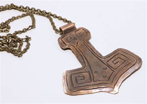 Thors Hammer mjölnir Pendant and Chain Handmade Etsy Canada Thors