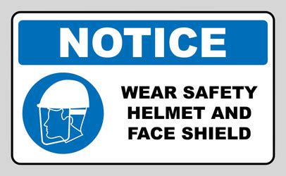 Wear A Safety Helmet Sign Royalty Free Vector Image