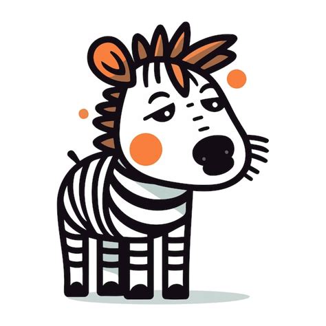 Zebra doodle vetor ilustração zebra bonito dos desenhos animados