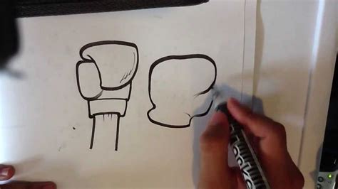 How To Draw A Boxing Glove Easy Things To Draw Youtube