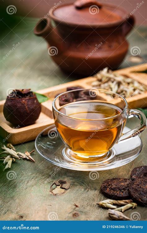 Different Pressed Chinese Pu Erh Tea Stock Photo Image Of Herbal