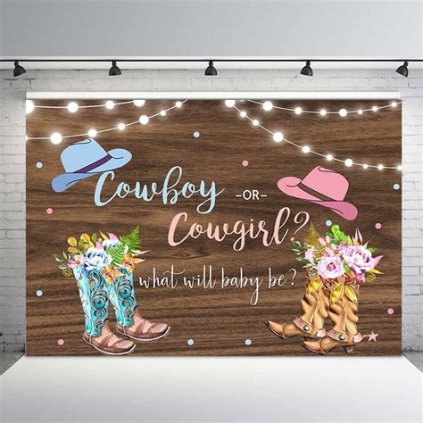 Cowboy Or Cowgirl Western Gender Reveal Backdrop He Or She What Will