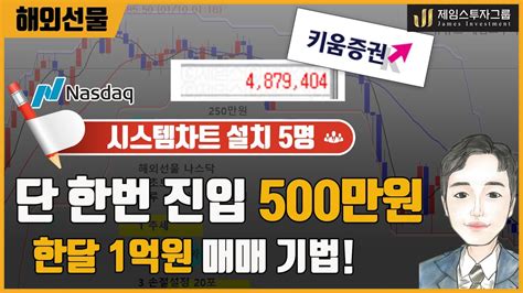 해외선물 나스닥 왕초보 하루 500만원 수익내는 시스템차트설치 ★ 선착순 5명 ★ Youtube