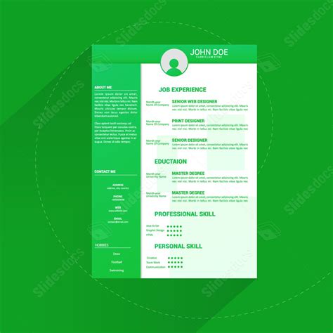 Green Cv Resume Employer Experience Business Professional Elegant