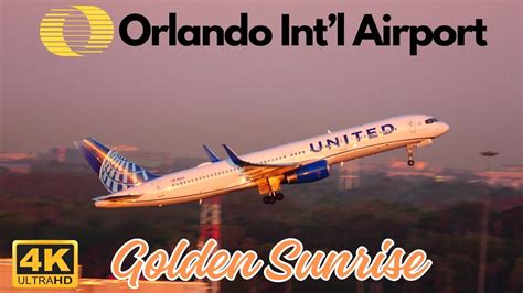 4K GOLDEN SUNRISE PLANESPOTTING 3 20 24 ORLANDO INT L AIRPORT