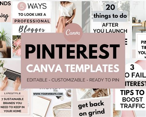 15 Blog Customizable Pinterest Templates Social Media Graphics Canva ...