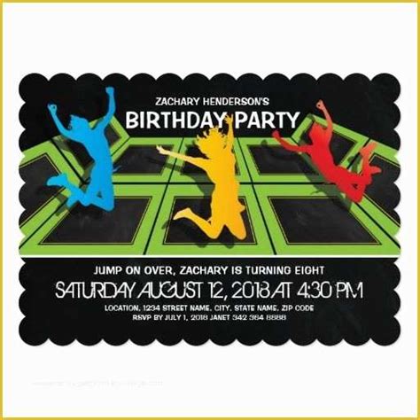 Free Bounce Party Invitation Template Of Trampoline Park Kids Birthday ...