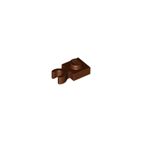 Lego Reddish Brown Plate X With Vertical Clip Thick Open O Clip