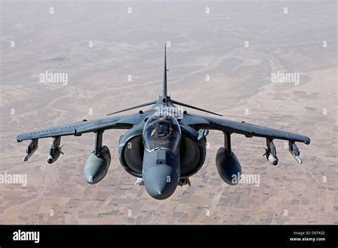 A Us Marine Corps Av 8b Harrier Jump Jet Aircraft Flies On A Mission June 10 2013 Over Helmand