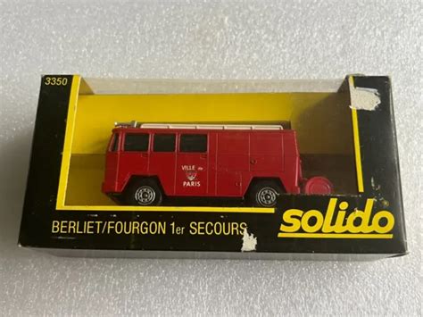 SOLIDO 3350 BERLIET Fourgon 1er Secours 770 KE Pompiers 1 50 Camion