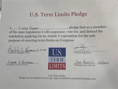 Linda Busam Pledges To Support Congressional Term Limits Us Term Limits