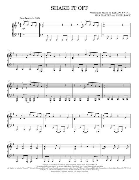 Play Official Version Of Shake It Off Sheet Music By Taylor Swift For