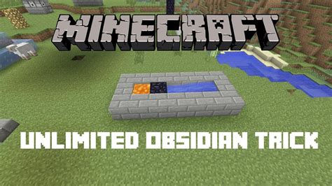 Unlimited Obsidian Trick Minecraft Obsidian Generator Glitch YouTube