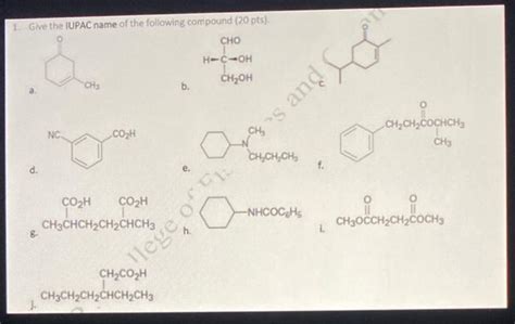 [solved] 1 Give The Iupac Name Of The Following Compound