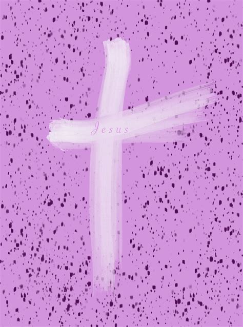 Jesus Cross Christian God Wallpaper Phone Art Purple Background In 2023