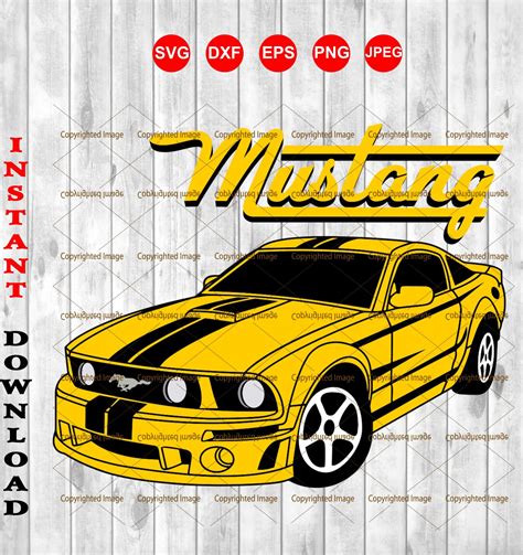 Ford Mustang Svg Cutting Files Png Clipart Eps Scalable Etsy