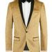 Men Elegant Luxury Golden Velvet Jacket Grooms Wedding Dinner Party